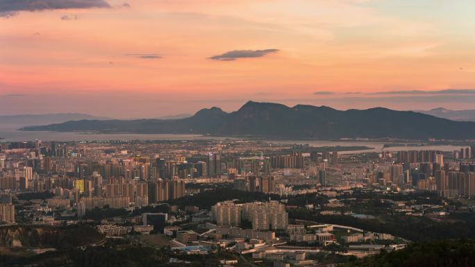 长虫山拍摄昆明城市延时