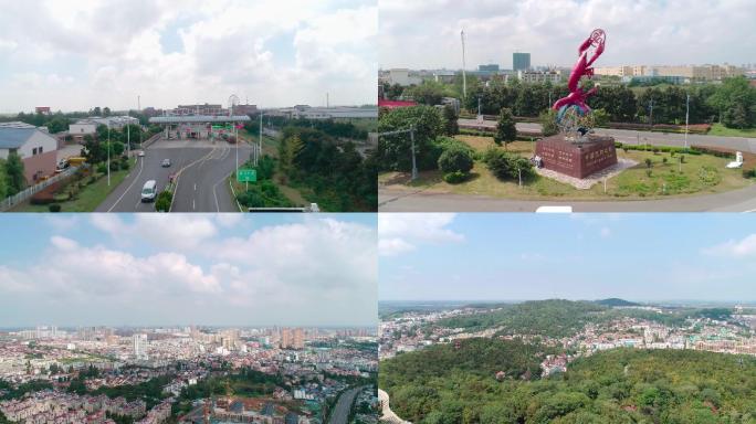 盱眙城市盱眙龙虾雕塑高速口城市大景