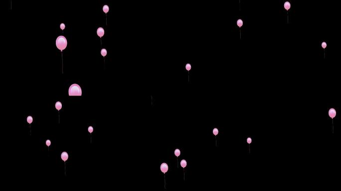 粉色气球上升透明通道