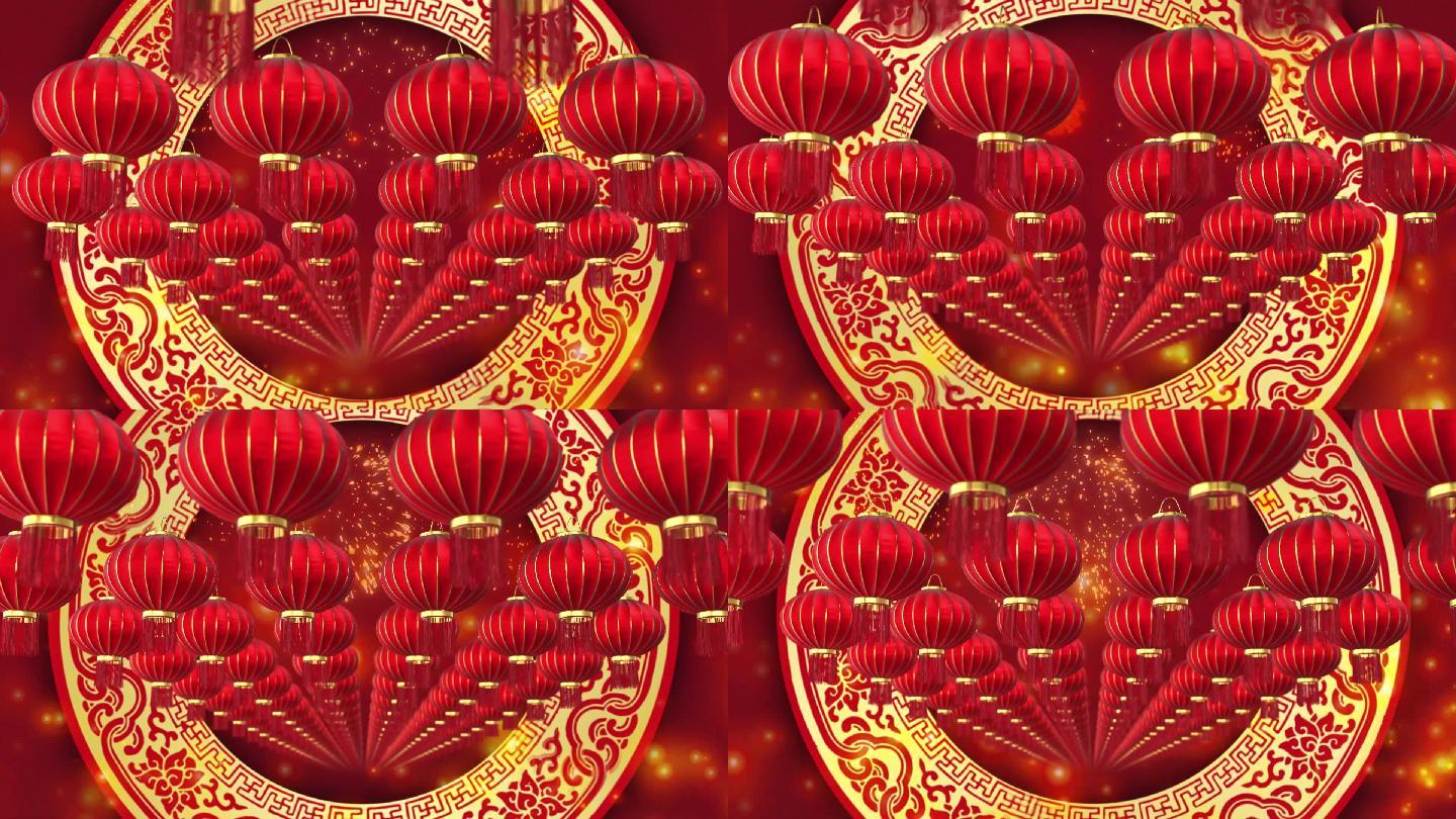 中国风新年灯笼背景循环