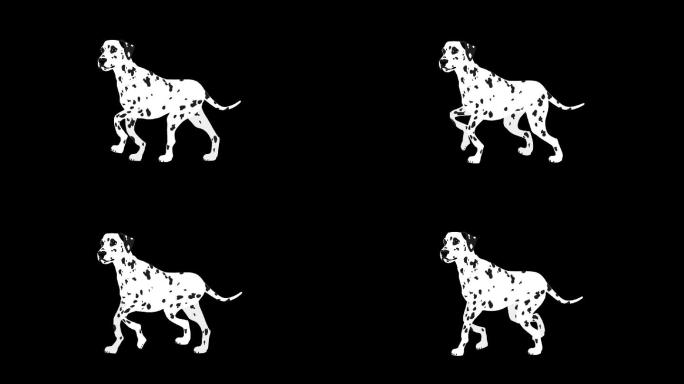 卡通行走的斑点狗MG动画视频素材