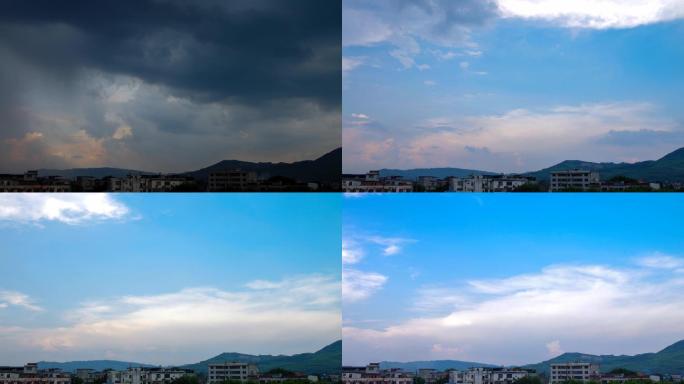 蓝天雨后雨过天晴天气变化天空云彩变化