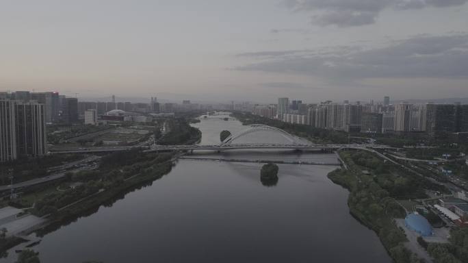 太原市汾河南中环桥航拍4K