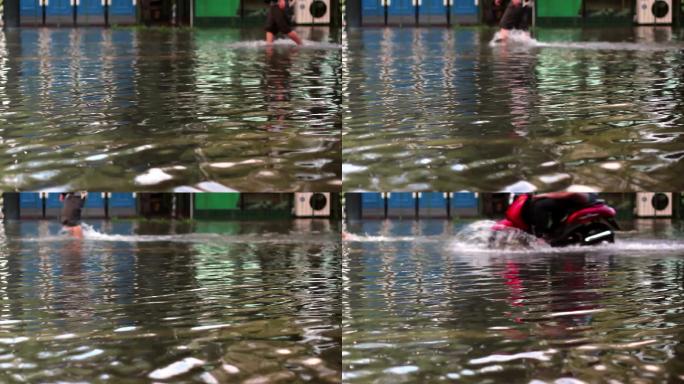 城市水患路面淹水积水暴雨排水