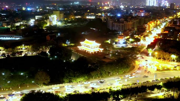 福建省泉州市夜景临漳门（夜景延时）