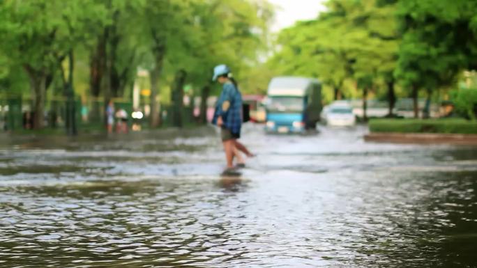 城市水患路面淹水积水暴雨排水