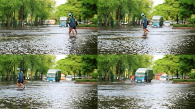 城市水患路面淹水积水暴雨排水