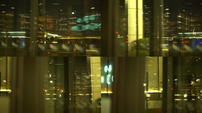 【4K】城市玻璃夜景流光