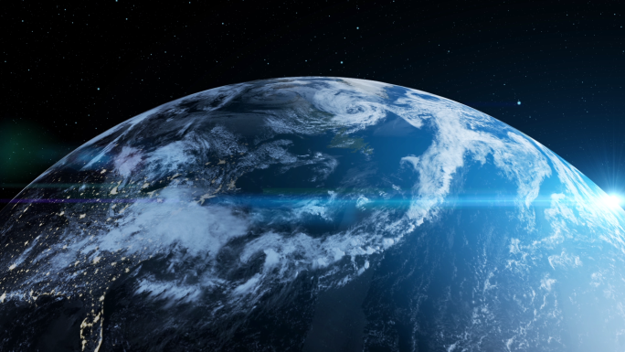 科技地球片头地球模型炫酷地球外太空特效