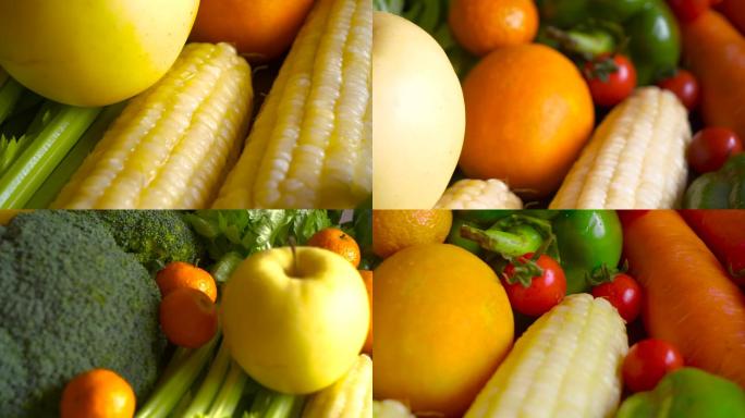 4k超长蔬菜瓜果有机绿色食品视频素材