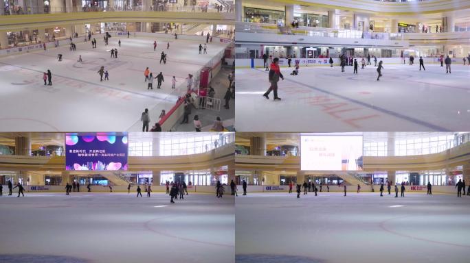 室内溜冰场4K视频素材溜冰滑冰