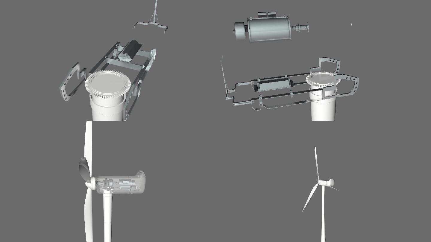 风力发电机模型包含动画