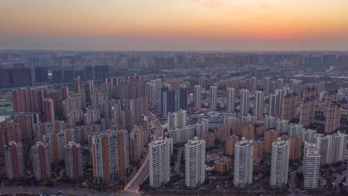 西安灞桥生态区住宅区楼延时