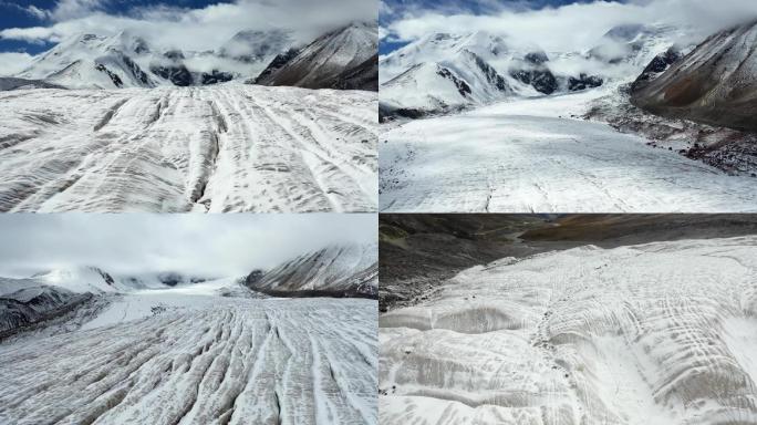 雪山冰原融水荒原戈壁流水河流