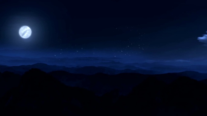 夜景云月亮山晚上