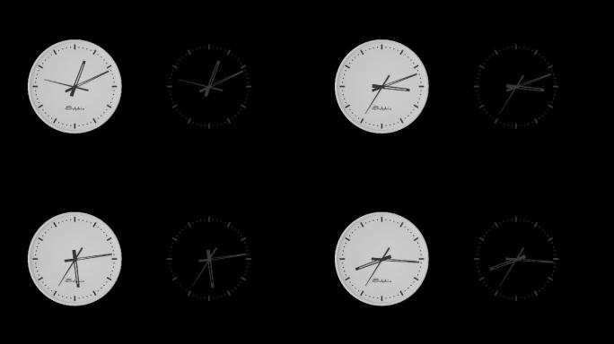 时钟转动时间飞逝带透明通道