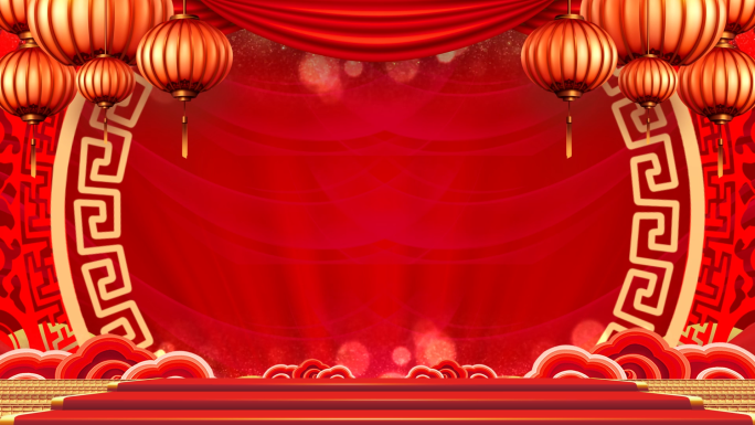 中国风红色喜庆灯笼背景视频