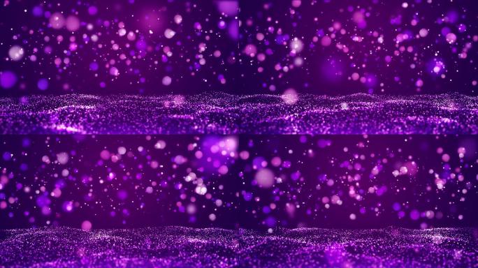 4K紫色粒子舞台背景循环