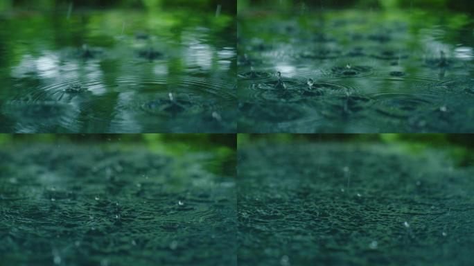 水面水滴雨滴下雨