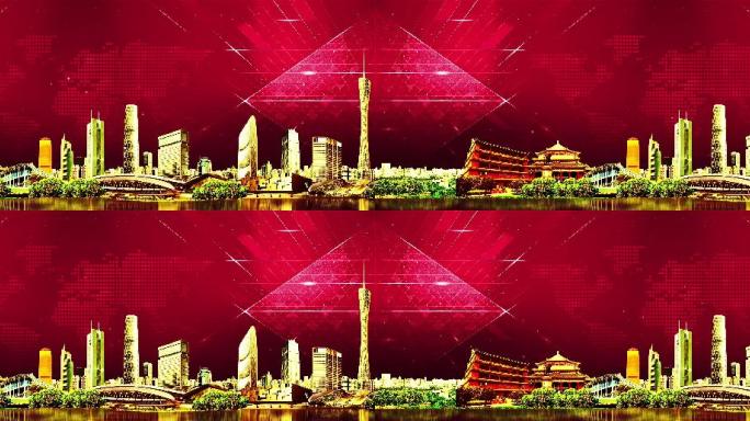 广州地标建筑红色主题版