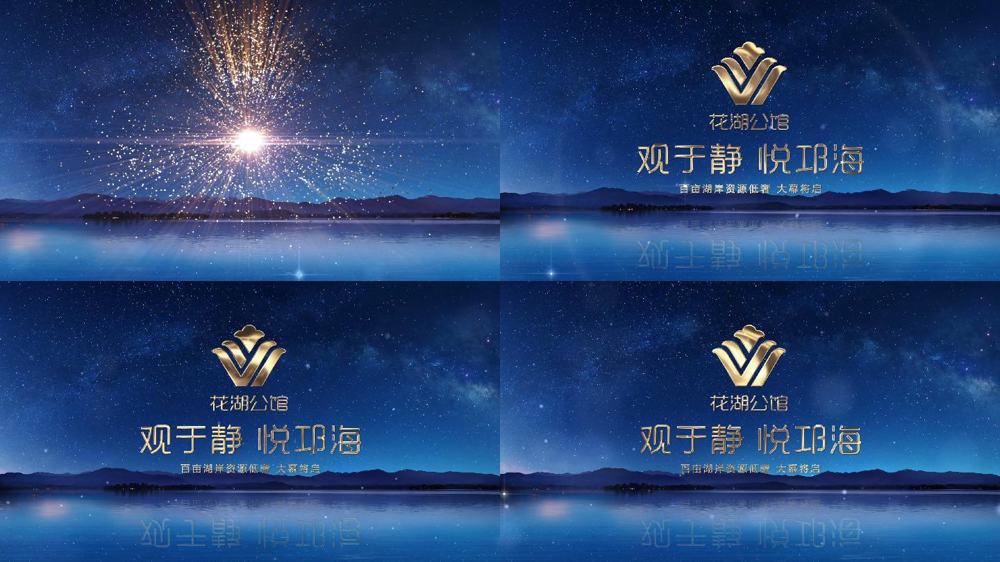 星空质感粒子LOGO汇聚