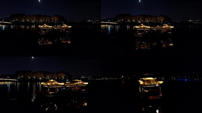 杭州西湖夜晚游船