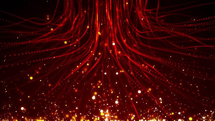 4K大气震撼红色丝绸唯美粒子背景