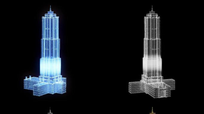 高清科技3D全息楼房可变换颜色