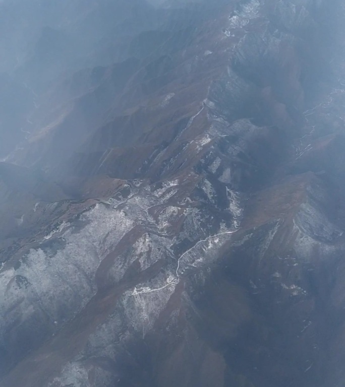 超清西北高原山脉华山雪旅游航拍旅游宣传片