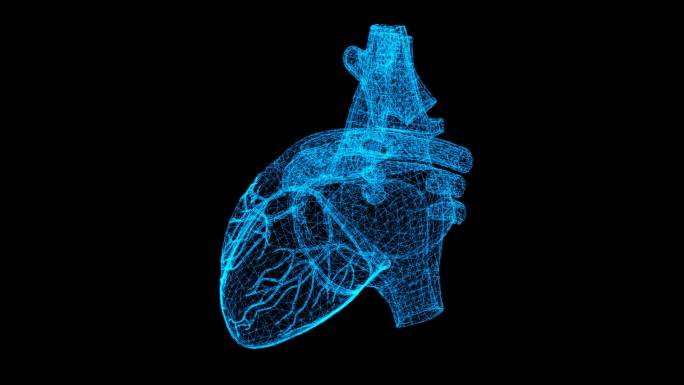 4K透明通道科技全息粒子心脏