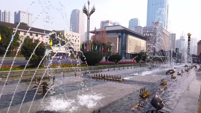 新春过年春节成都天府广场多镜头实拍合集