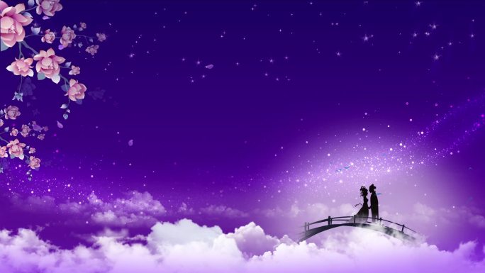 紫色爱在七夕情人节动态背景视频