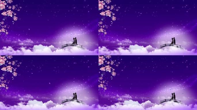 紫色爱在七夕情人节动态背景视频