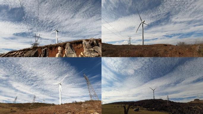 5组移动拍摄60帧4K超清高原风力发电风