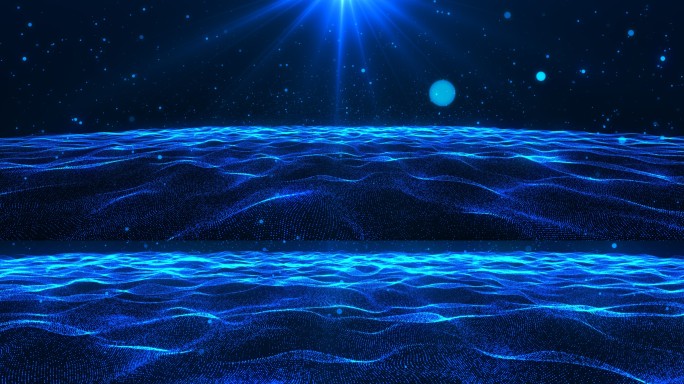 蓝色粒子海洋背景