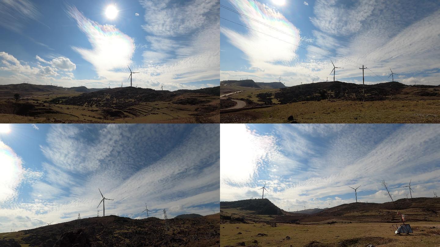 6组移动拍摄60帧4K风力发电风车