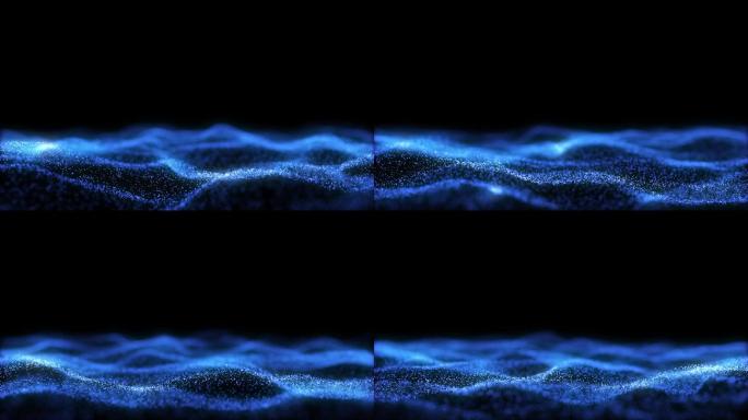 蓝色粒子海洋粒子波浪0211