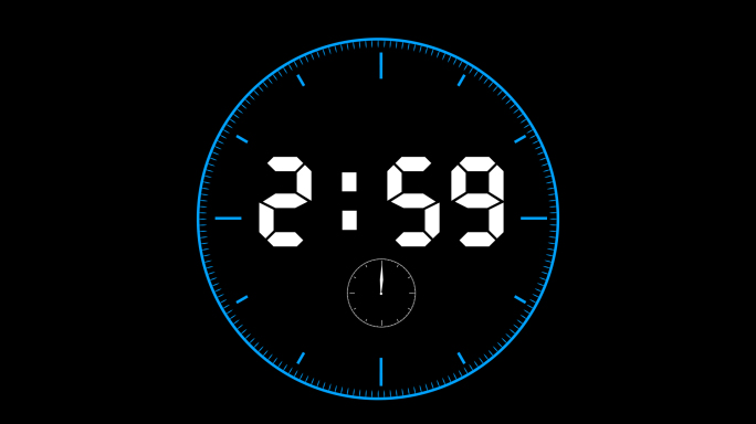 3分钟科技钟表倒计时（带通道）4K
