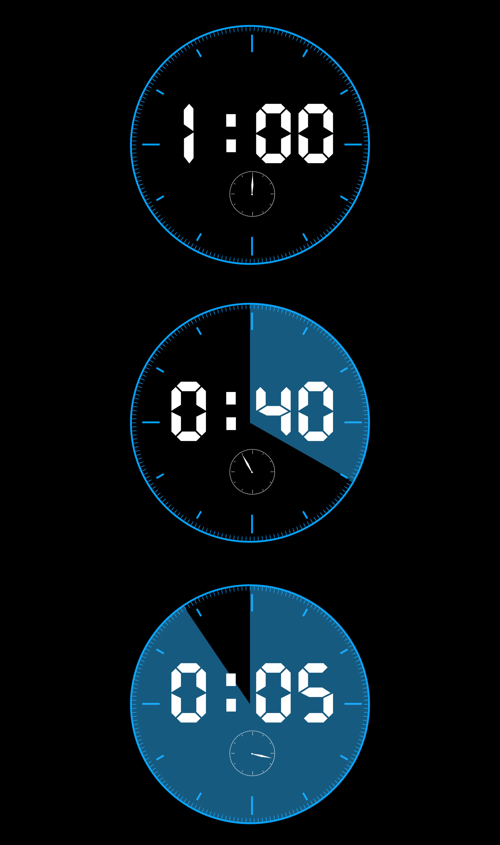 4k60秒科技钟表倒计时(带通道)