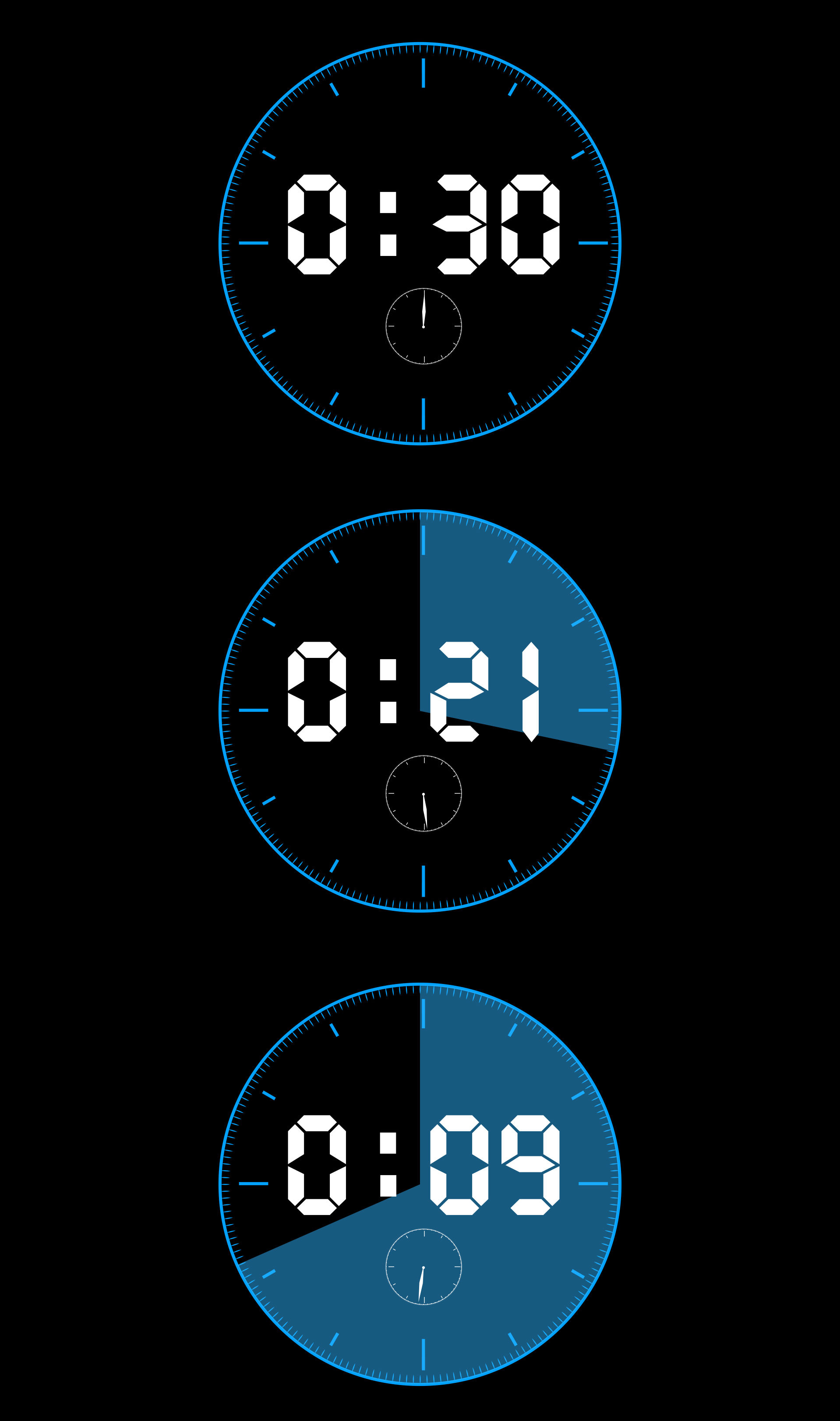 30秒科技钟表倒计时带通道