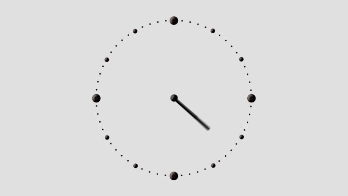 4K简约创意圆点钟表时钟（带通道）