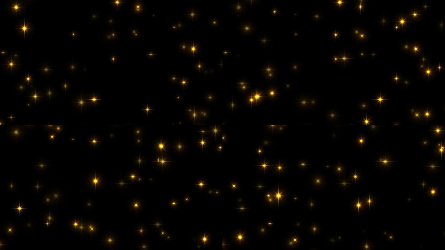 4K透明通道闪闪发光的金色粒子素材