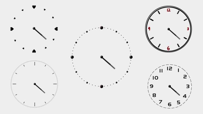 5款4K钟表指针旋转时间动画AE模板