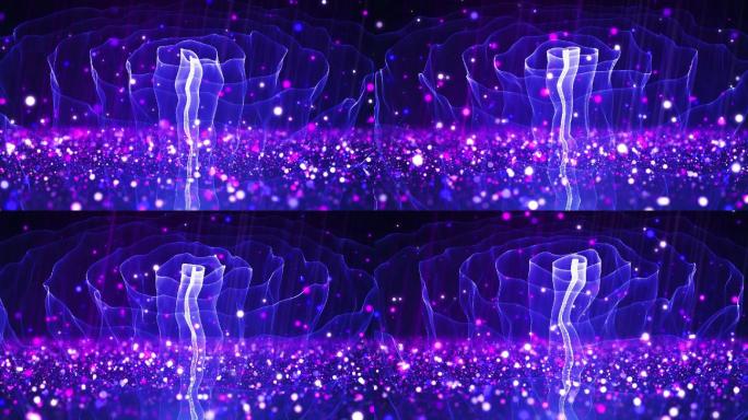 蓝紫色梦幻花开动画LED背景