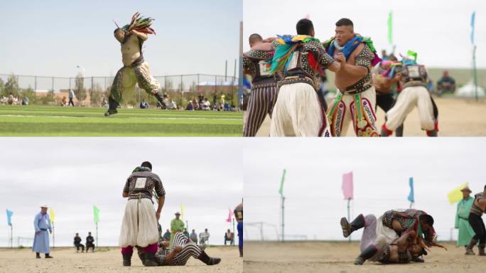 内蒙古摔跤搏克视频素材