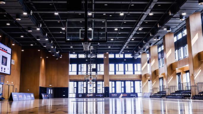 篮球馆篮球框视频素材