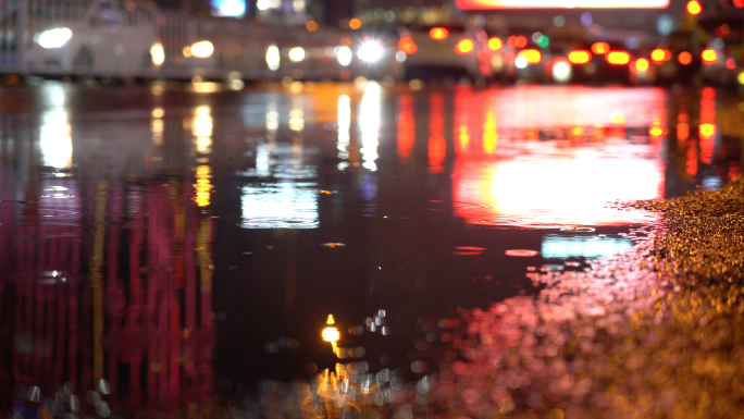 4K雨夜城市街头