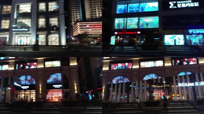 城市夜景街道空境实拍 车内视角 贴图