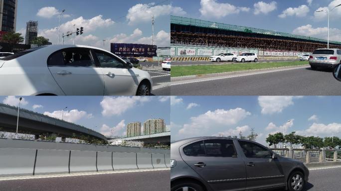 车内拍摄行驶中道路空境