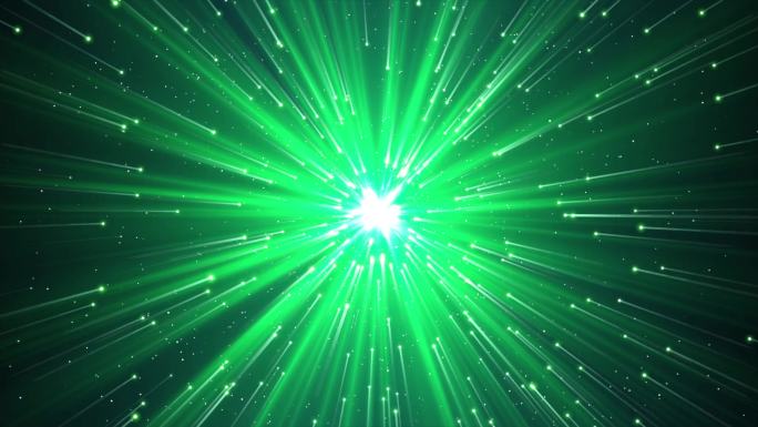 AE绿色星爆循环粒子舞台背景4K版